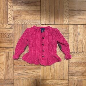 Ralph Lauren Kids Fuchsia Cable Knit Sweater